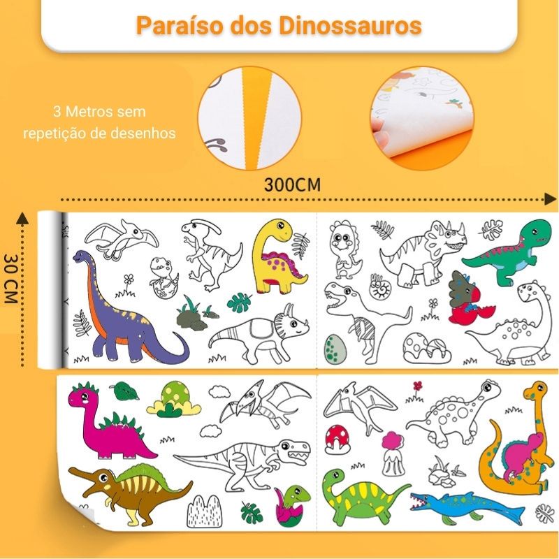 Dinossauro - Desenhos para pintar - Brinquedos de Papel